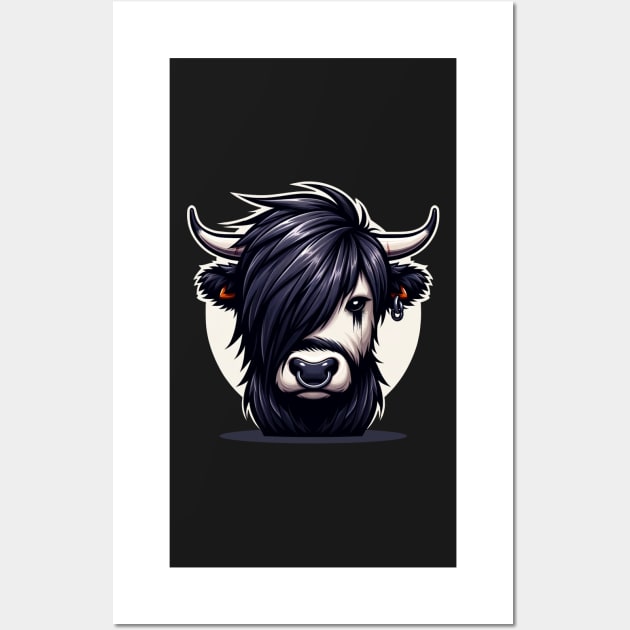 Emo Highland Cow Wall Art by dystopic